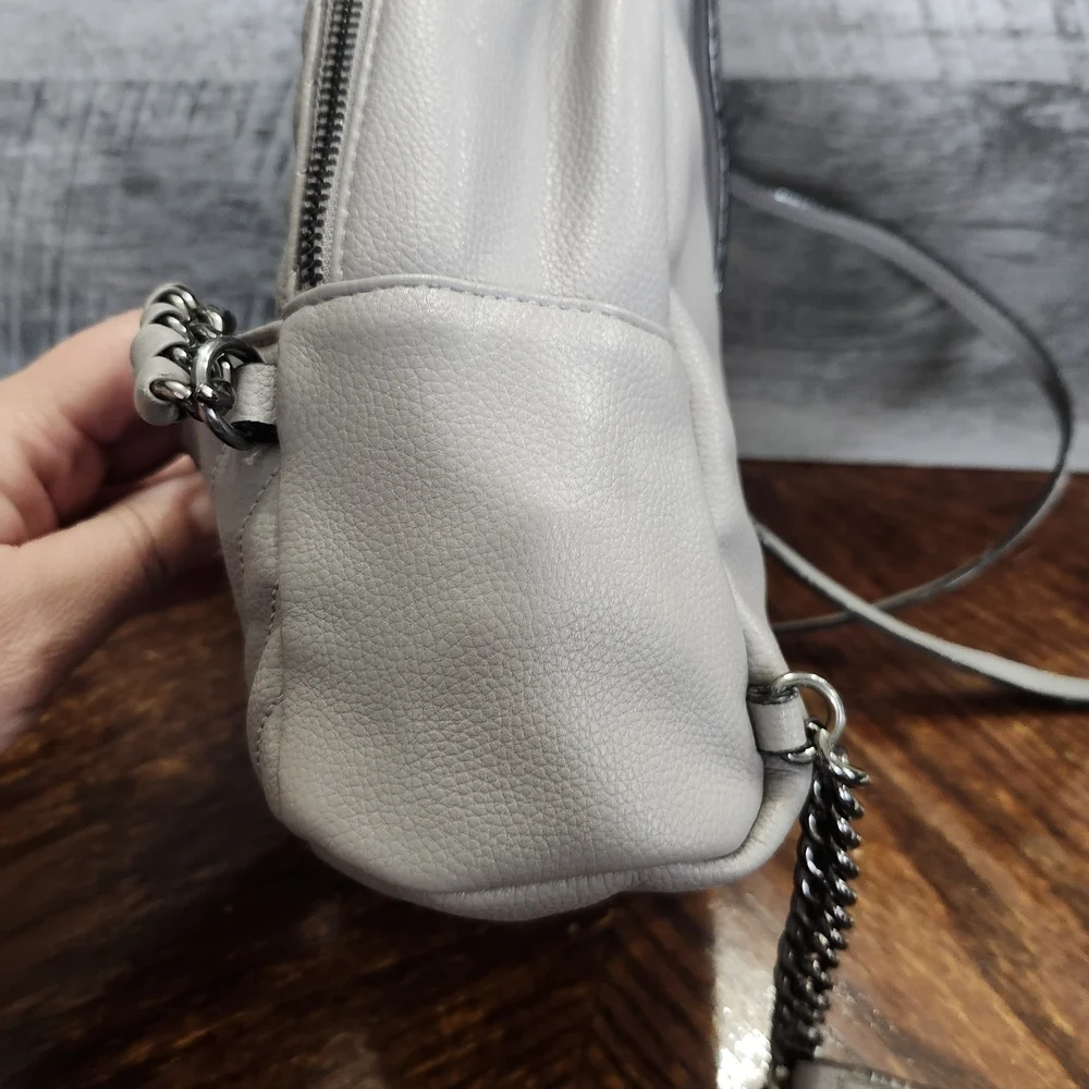 Victoria's Secret Gray Mini Chunky Chain Adjustable Straps Mini Backpack